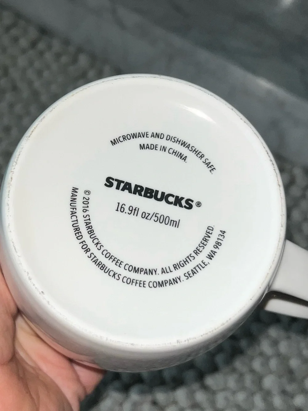 Starbucks fill your cup mug white gold